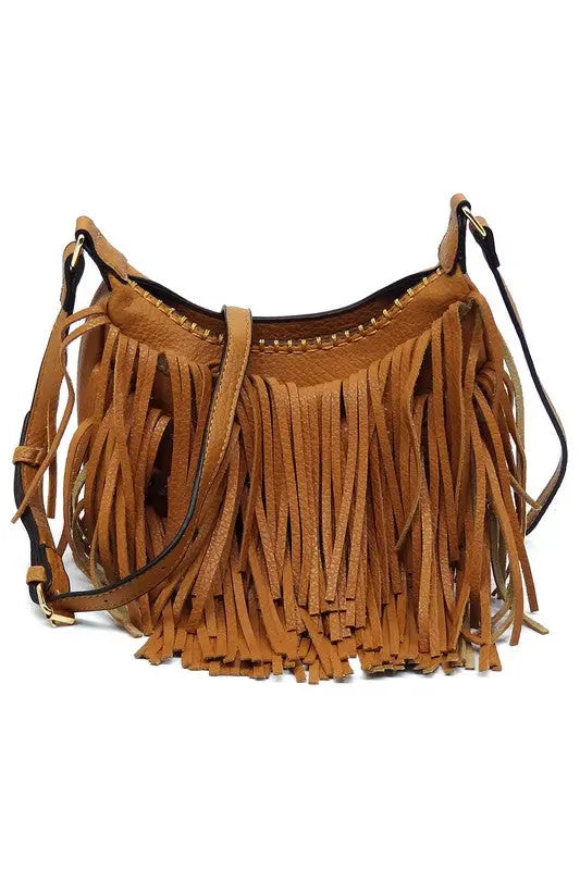 Fringe Hobo Crossbody Bag Fashion World