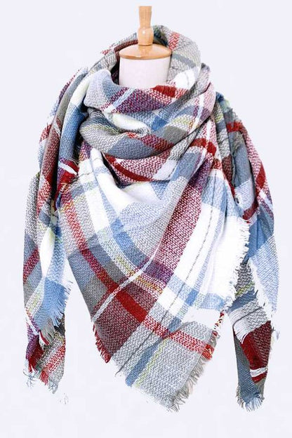 Large Plaid Blanket Scarf