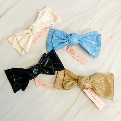 Patent Double Bow Hair Clip