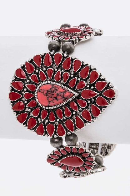 Iconic Stone Enamel Western Stretch Bracelet