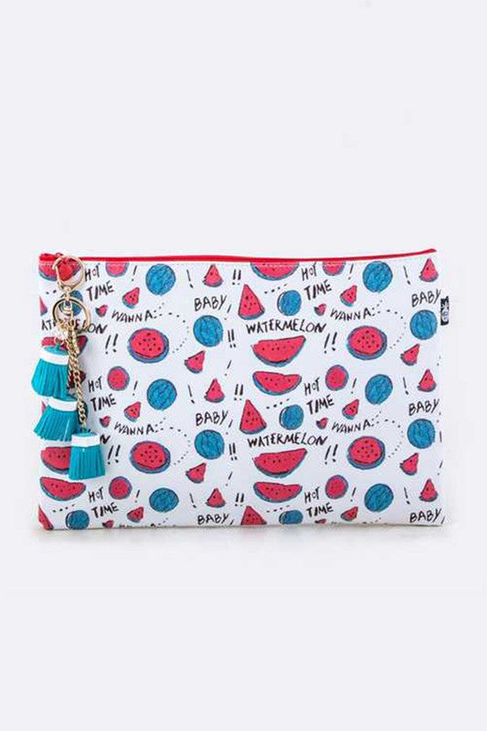 Watermelon Print Large Pouch