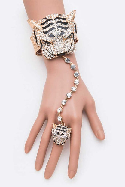 Crystal Tiger Iconic Ring Bracelet