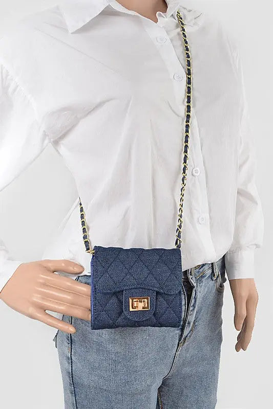 Quilted Denim Swing Wallet Artini Accessories