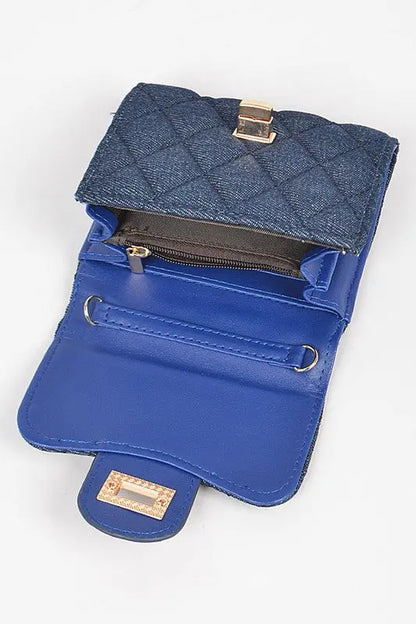 Quilted Denim Swing Wallet Artini Accessories