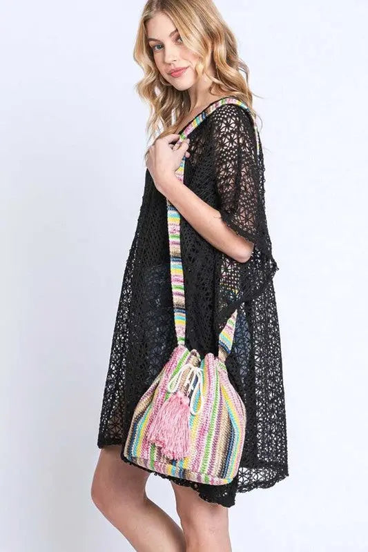 Boho Stripe Bucket Swing Bag LA Jewelry Plaza