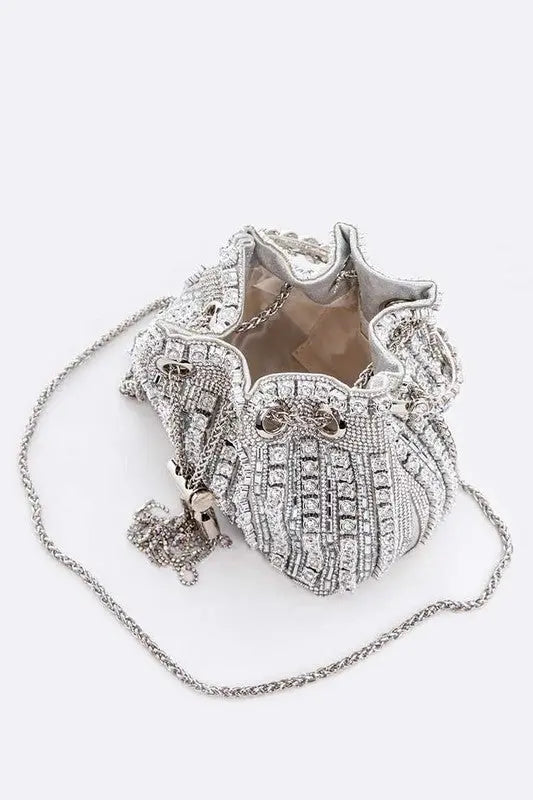 Rhinestone Iconic Top Handle Bucket Bag Artini Accessories