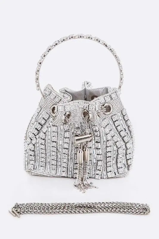 Rhinestone Iconic Top Handle Bucket Bag Artini Accessories