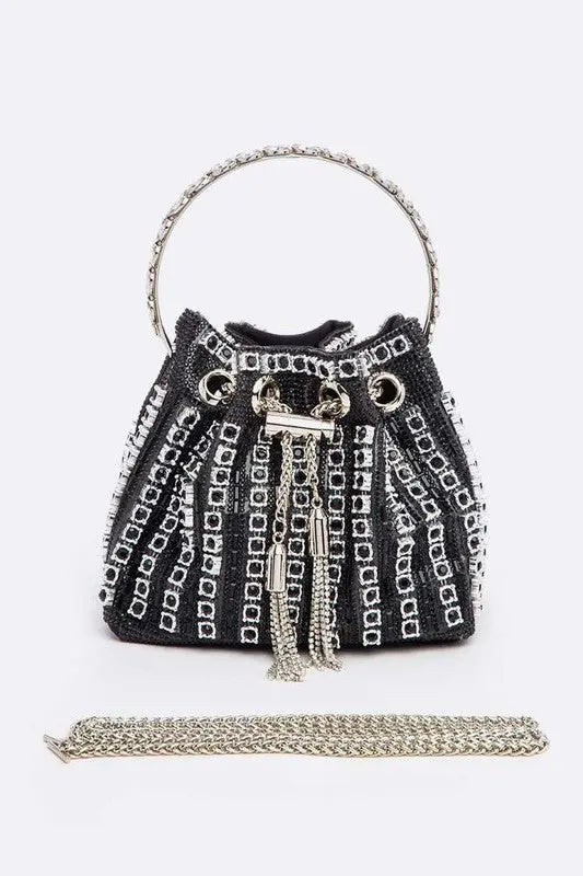 Rhinestone Iconic Top Handle Bucket Bag Artini Accessories