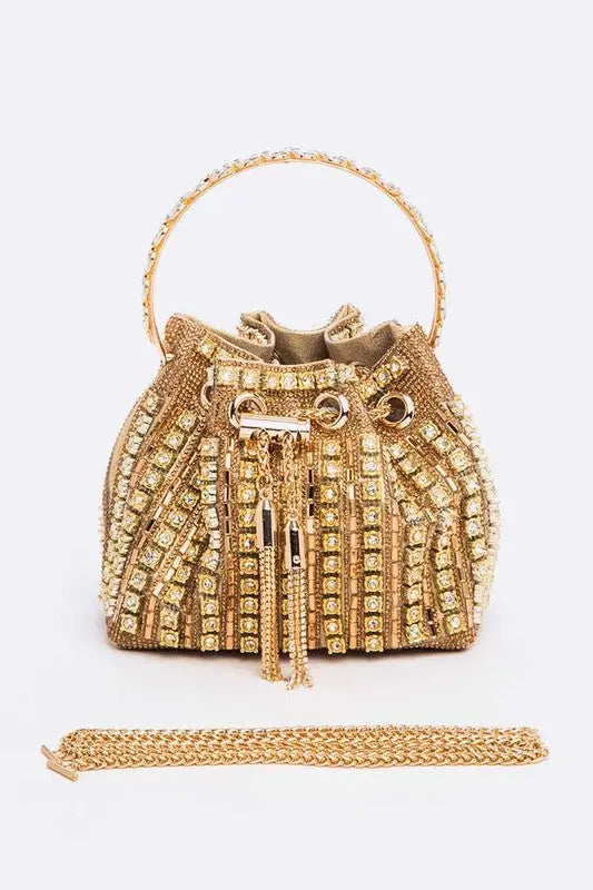 Rhinestone Iconic Top Handle Bucket Bag Artini Accessories