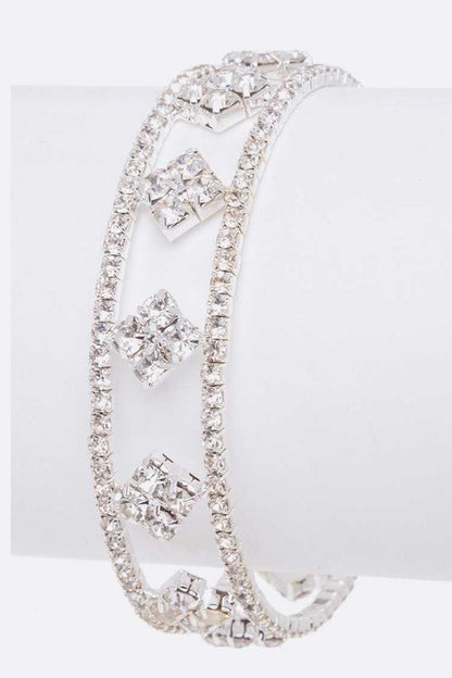 Rhinestone Iconic Open Cuff