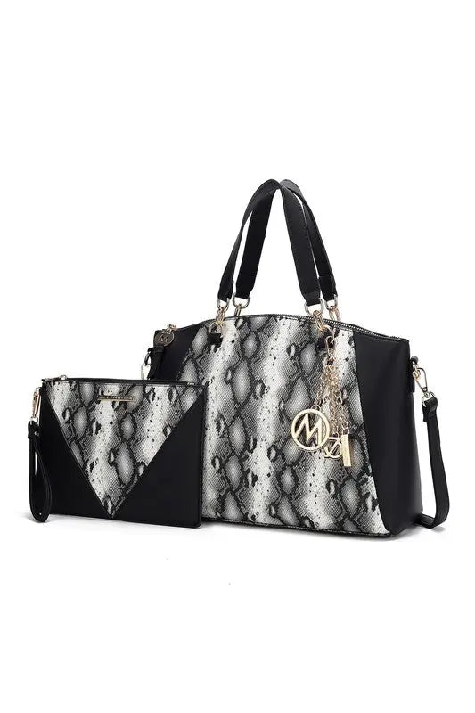 MKF Addison Snake Embossed Tote Bag and Wallet Mia MKF Collection by Mia K