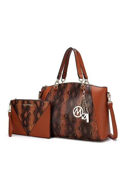 MKF Addison Snake Embossed Tote Bag and Wallet Mia MKF Collection by Mia K