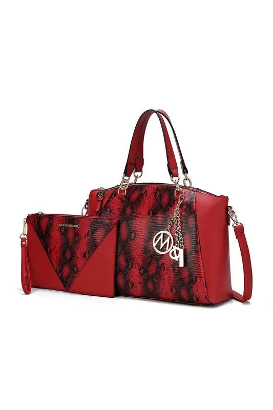 MKF Addison Snake Embossed Tote Bag and Wallet Mia MKF Collection by Mia K