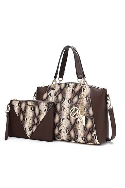 MKF Addison Snake Embossed Tote Bag and Wallet Mia MKF Collection by Mia K