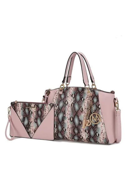 MKF Addison Snake Embossed Tote Bag and Wallet Mia MKF Collection by Mia K