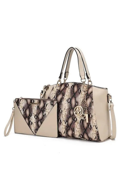 MKF Addison Snake Embossed Tote Bag and Wallet Mia MKF Collection by Mia K