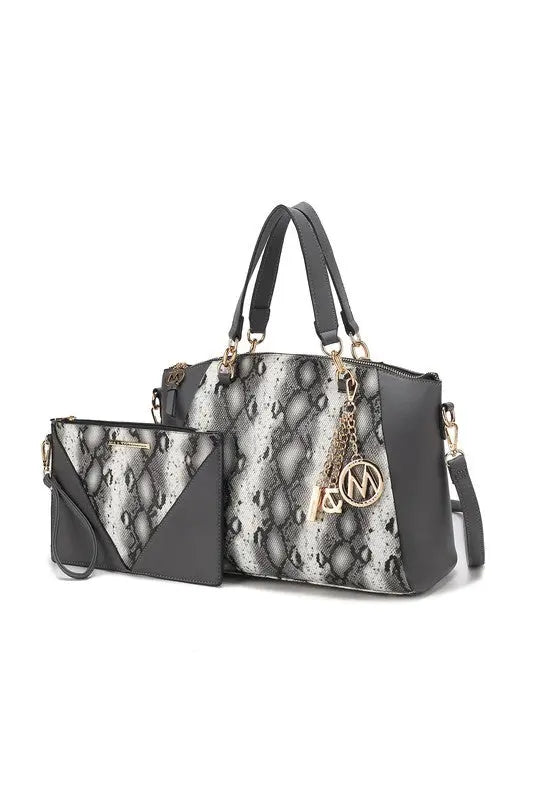 MKF Addison Snake Embossed Tote Bag and Wallet Mia MKF Collection by Mia K