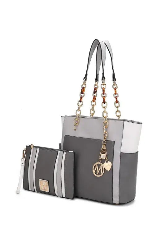 MKF Rochelle Color Block Tote with Wristlet Mia K MKF Collection by Mia K