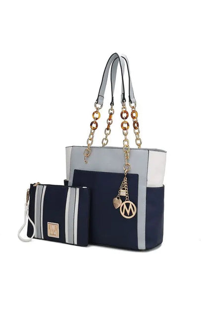 MKF Rochelle Color Block Tote with Wristlet Mia K MKF Collection by Mia K