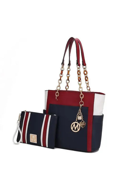 MKF Rochelle Color Block Tote with Wristlet Mia K MKF Collection by Mia K