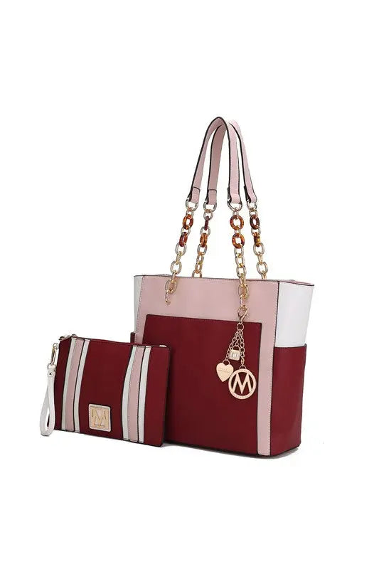 MKF Rochelle Color Block Tote with Wristlet Mia K MKF Collection by Mia K