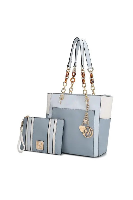 MKF Rochelle Color Block Tote with Wristlet Mia K MKF Collection by Mia K