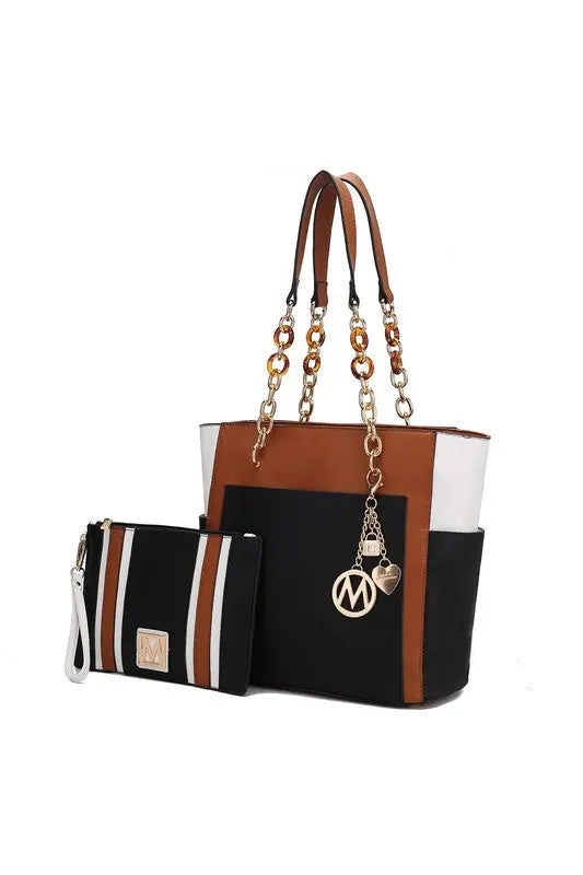 MKF Rochelle Color Block Tote with Wristlet Mia K MKF Collection by Mia K