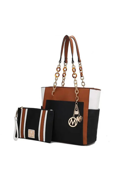 MKF Rochelle Color Block Tote with Wristlet Mia K MKF Collection by Mia K