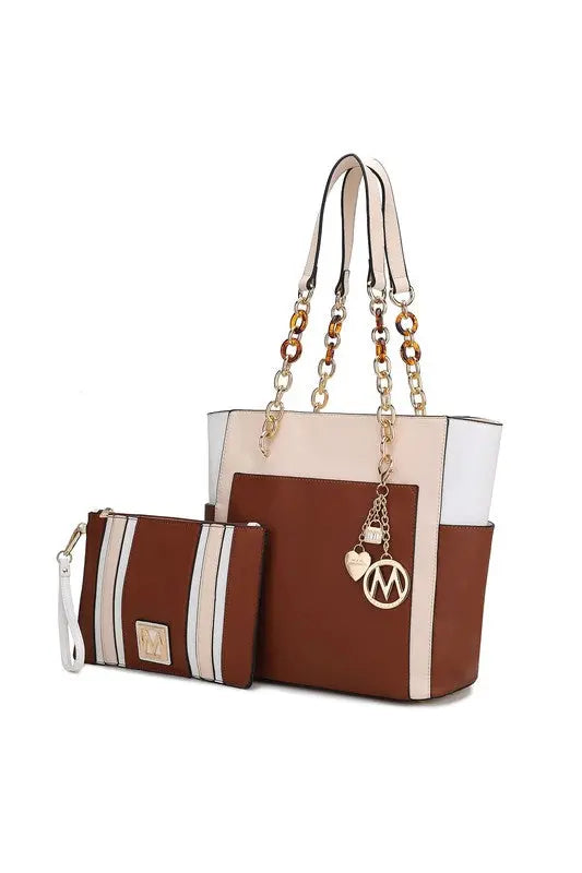 MKF Rochelle Color Block Tote with Wristlet Mia K MKF Collection by Mia K