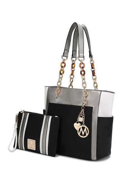 MKF Rochelle Color Block Tote with Wristlet Mia K MKF Collection by Mia K