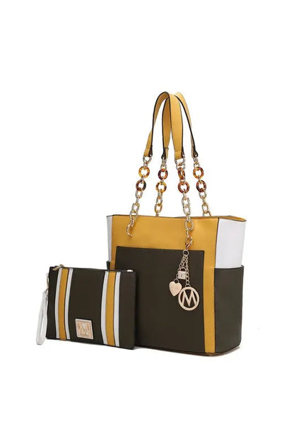 MKF Rochelle Color Block Tote with Wristlet Mia K MKF Collection by Mia K