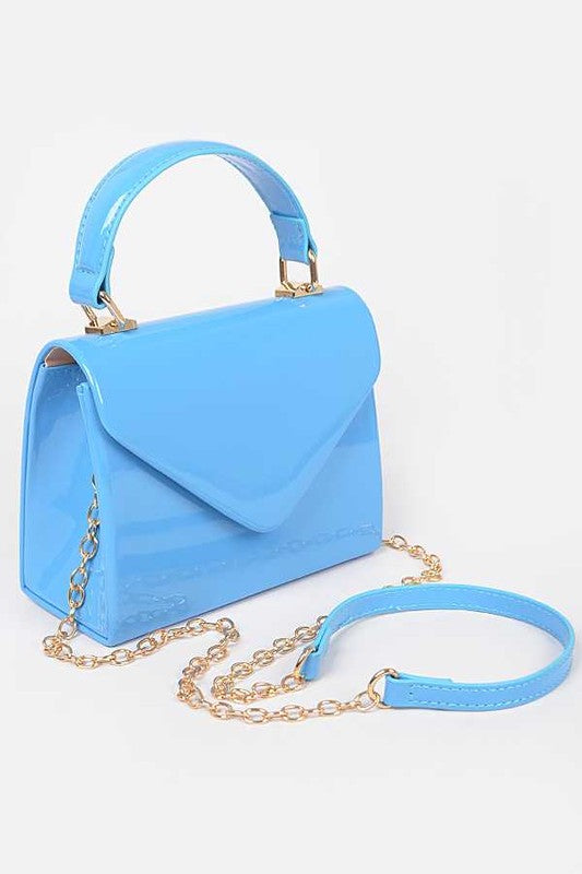 Patent Leather Top Handle Swing Bag