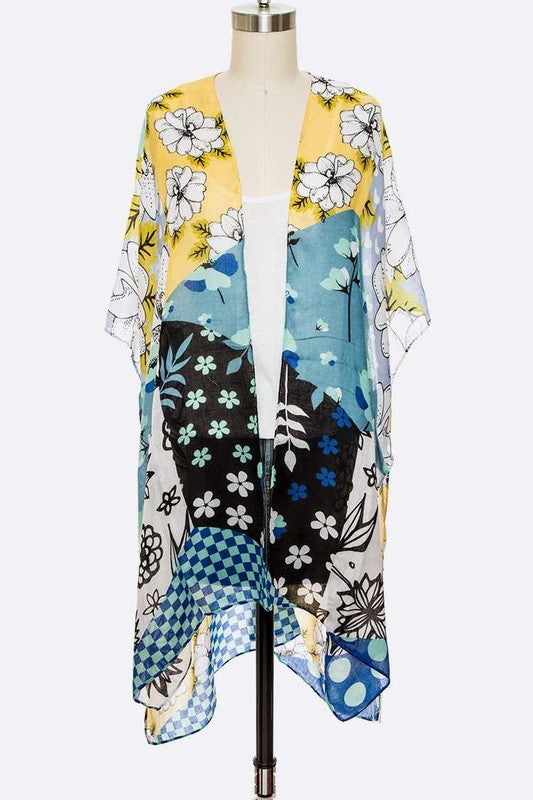 Mix Floral Printed Fashion Kimono