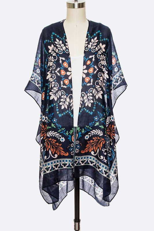 Madala Print Light Weight Kimono Cardigan