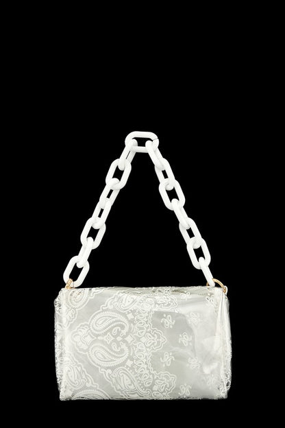 Amoeba Print Transparent Pouch Bag