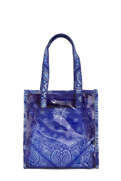 Amoeba Print Transparent Small Tote Bag