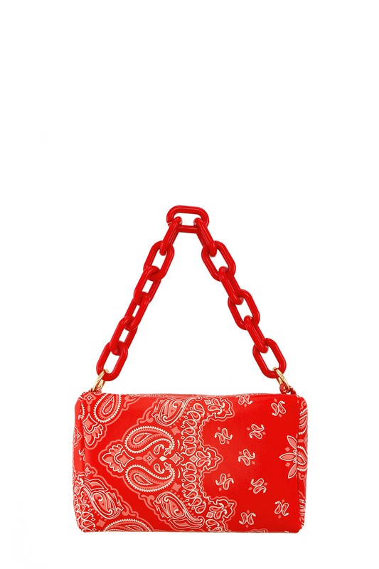 Paisley Print Rectangular Bag with Strap