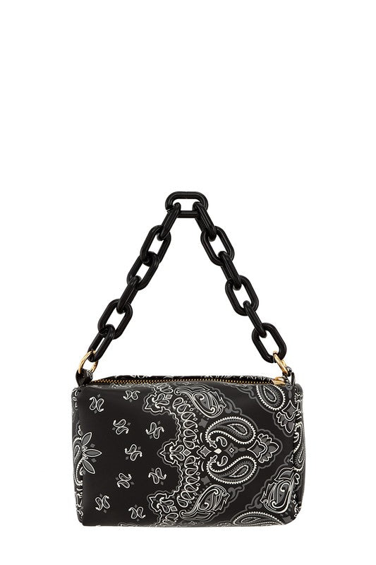 Paisley Print Rectangular Bag with Strap