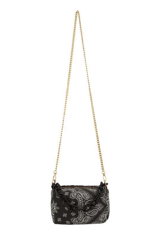 Paisley Print Rectangular Bag with Strap