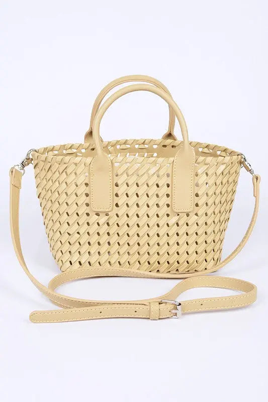 Convertible Braided Fashion Tote Artini Accessories