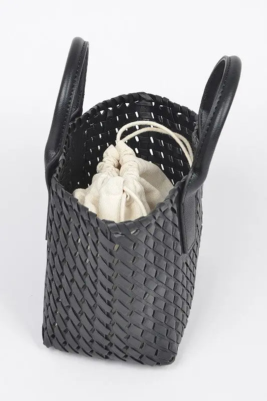 Convertible Braided Fashion Tote Artini Accessories