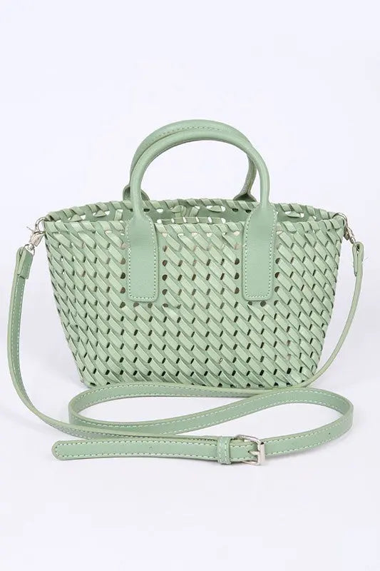 Convertible Braided Fashion Tote Artini Accessories