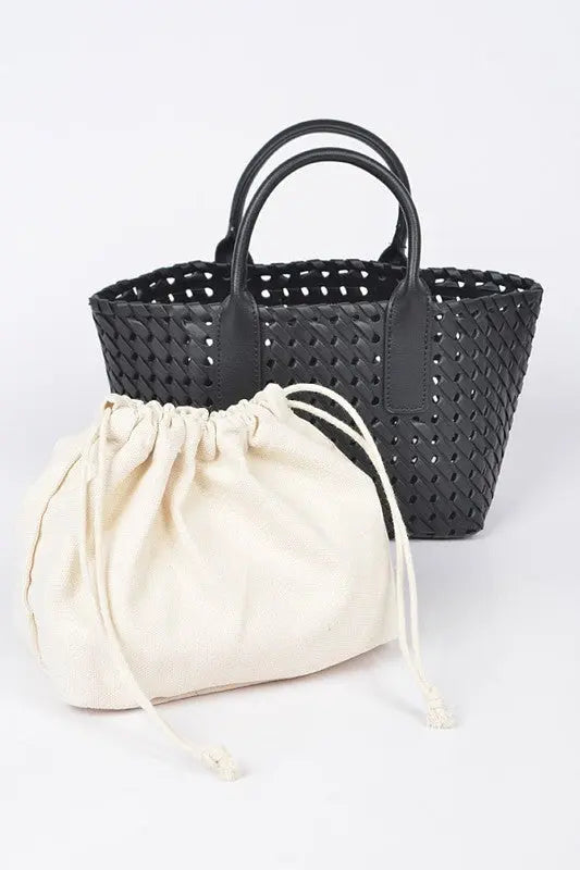 Convertible Braided Fashion Tote Artini Accessories