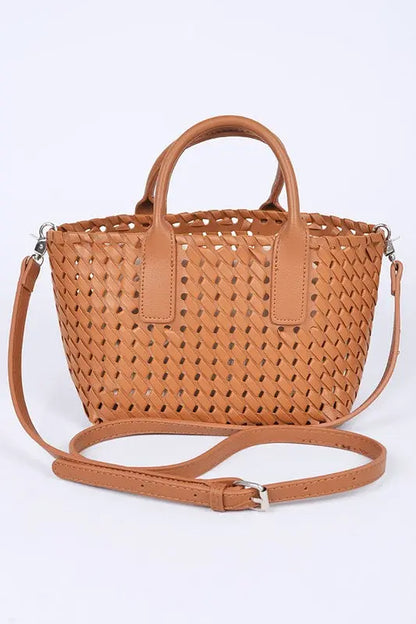 Convertible Braided Fashion Tote Artini Accessories