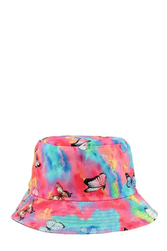 Multi Butterfly Print Bucket Hat