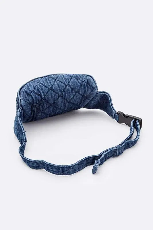 Washed Denim Quilted Fanny Pack Artini Accessories