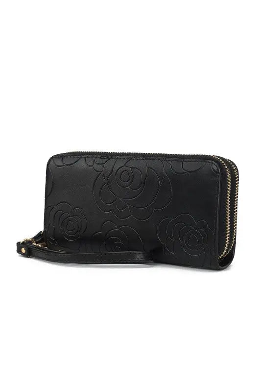 MKF Ellie Genuine Leather Flower Wallet by Mia K MKF Collection by Mia K