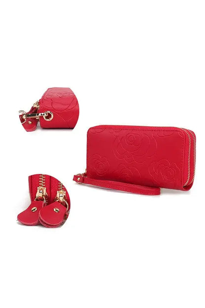 MKF Ellie Genuine Leather Flower Wallet by Mia K MKF Collection by Mia K