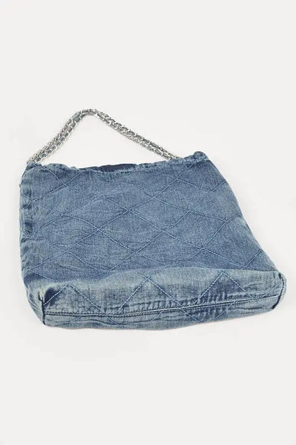 Denim Quilted Large Shoulder Bag Artini Accessories