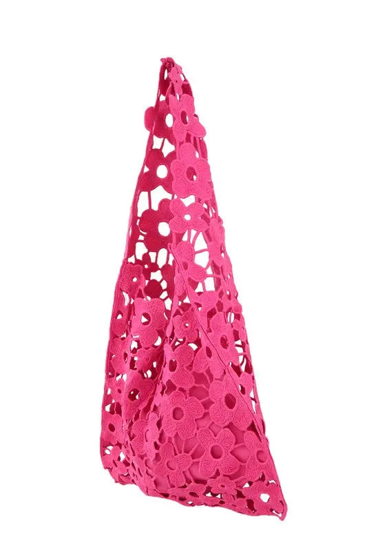 Square Mesh Flower Tote Bag ICCO ACCESSORIES